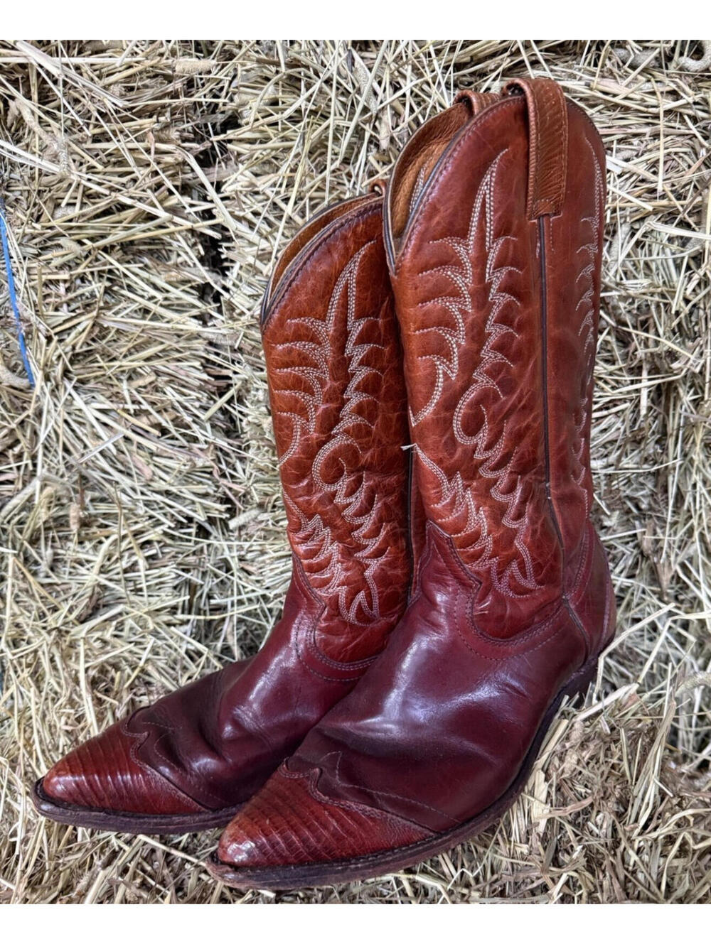 Men's Brown Leather Cowboy Boots - Classic Western Style - Picture 3 of 6